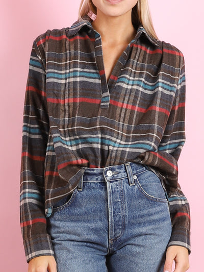 FLANNEL CELESTE TOP