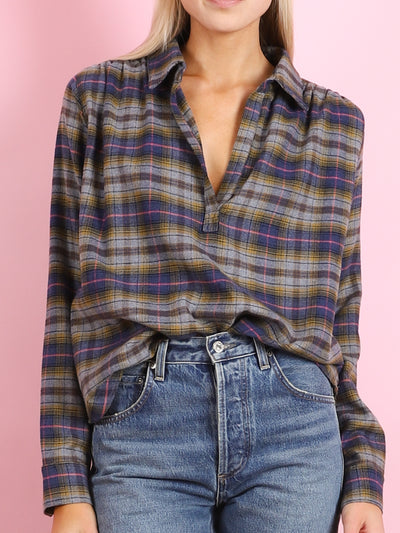 FLANNEL CELESTE TOP