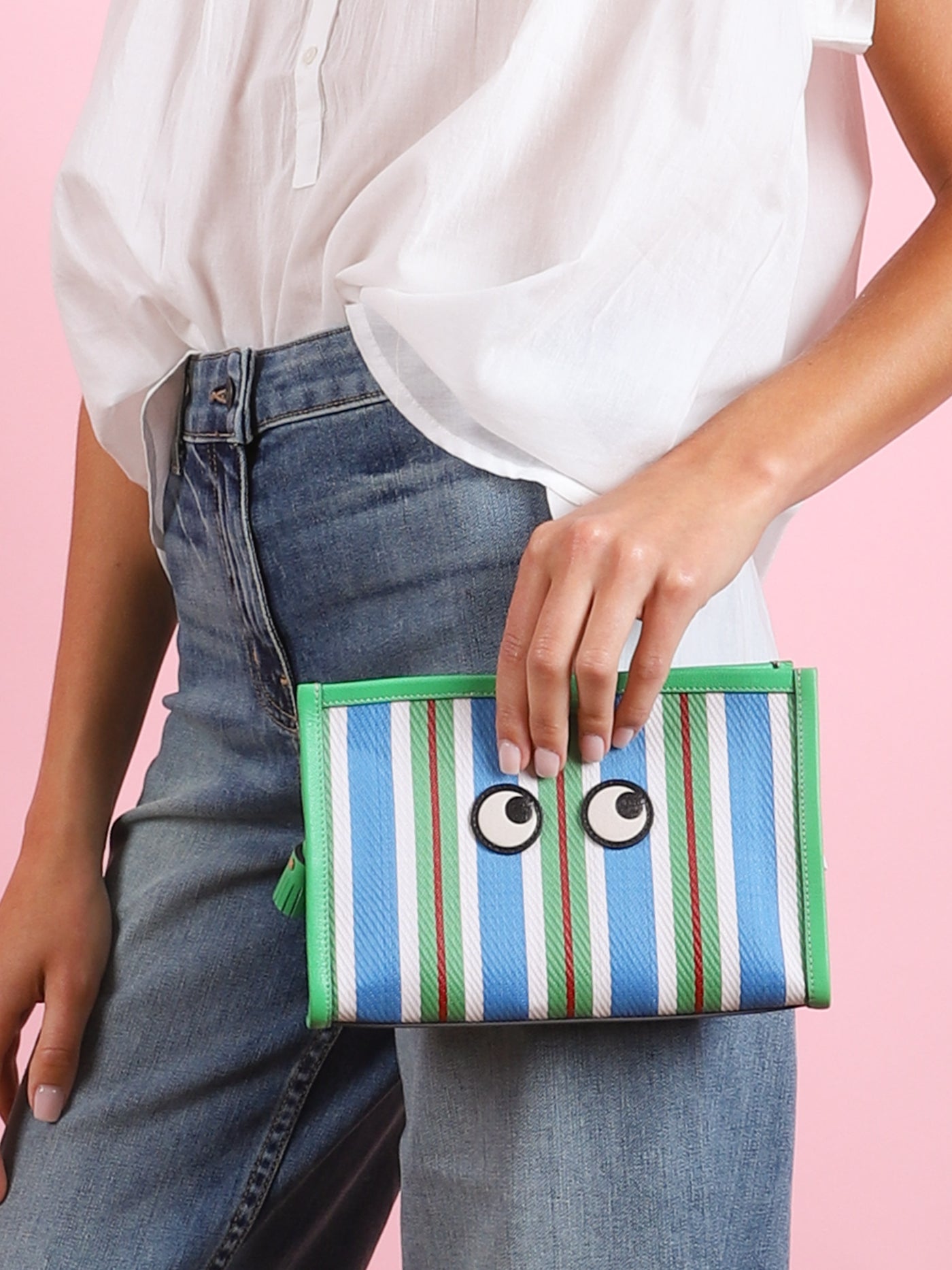 EYES STRIPED POUCH