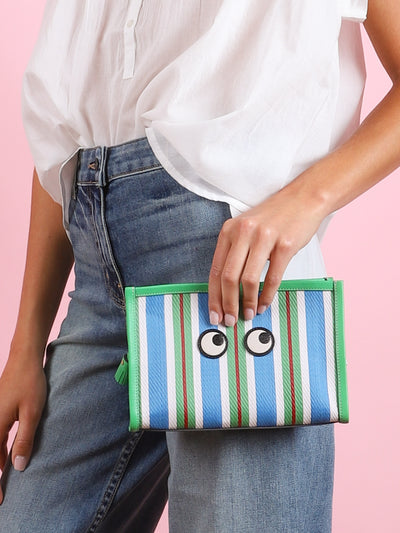 EYES STRIPED POUCH