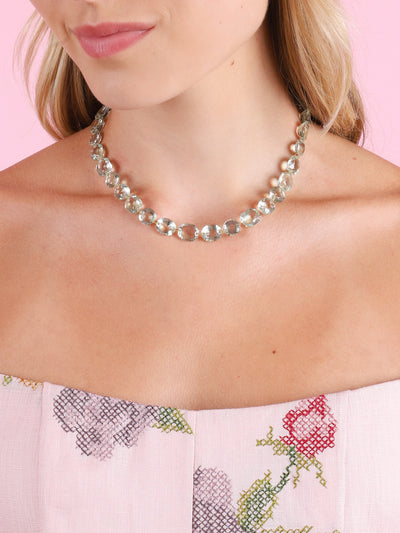 20K YELLOW GOLD & GREEN QUARTZ SPRING NECKLACE