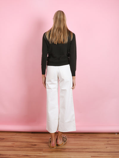 TIE NECK LONG SLEEVE SWEATER