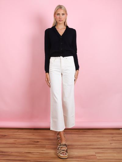 V-NECK CARDIGAN WITH RUFFLE