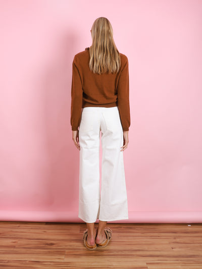 V-NECK CARDIGAN WITH RUFFLE