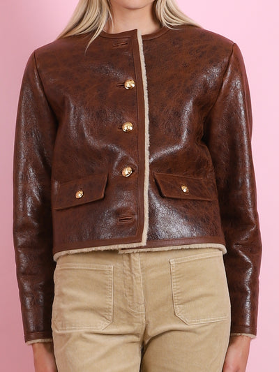 ZANIE SHORT SHEARLING COAT