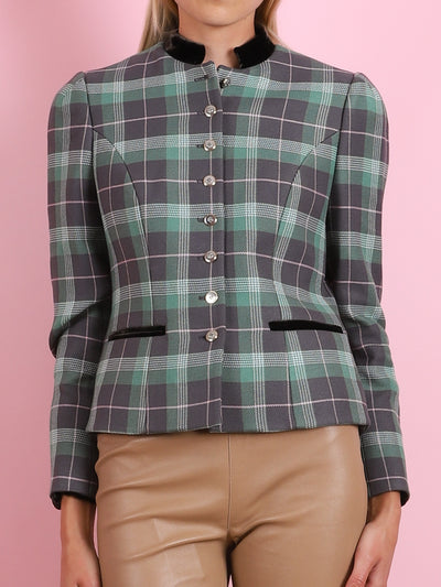 GREEN & GREY PLAID ANNABELLE JADE BLAZER