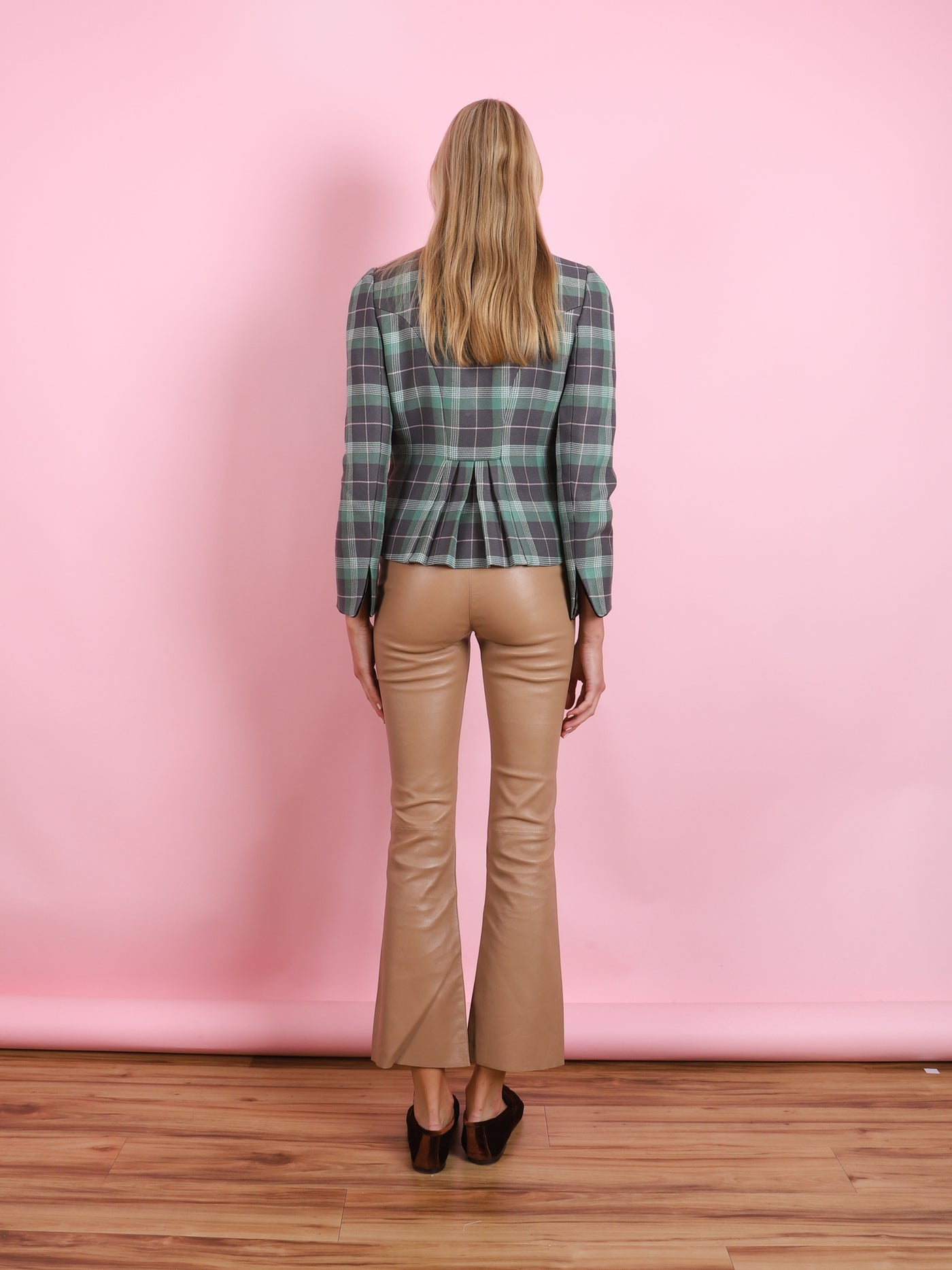 GREEN & GREY PLAID ANNABELLE JADE BLAZER