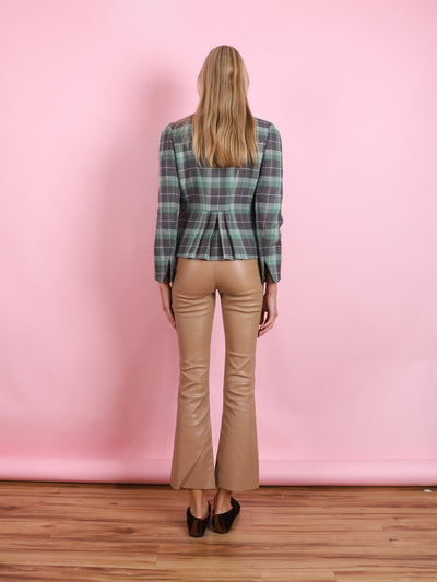 GREEN & GREY PLAID ANNABELLE JADE BLAZER