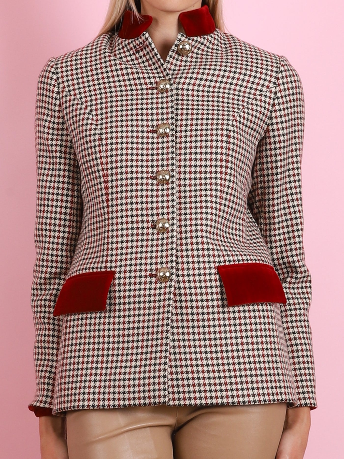 MULTICOLOR PLAID CAMILLE ROSSO BLAZER