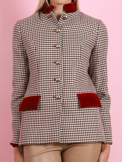 MULTICOLOR PLAID CAMILLE ROSSO BLAZER
