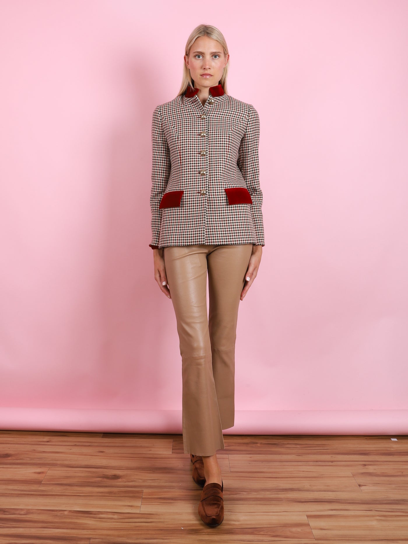 MULTICOLOR PLAID CAMILLE ROSSO BLAZER