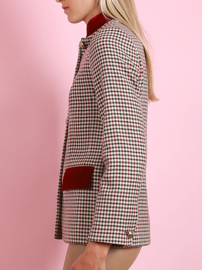 MULTICOLOR PLAID CAMILLE ROSSO BLAZER
