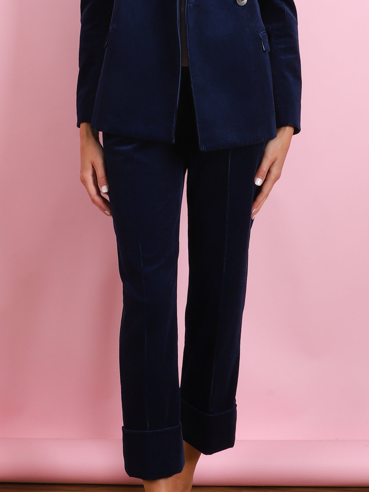 MAURA Z VELVET NAVY PANT