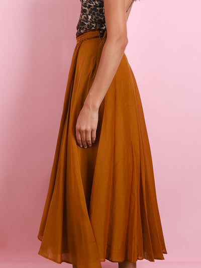 COTTON & SILK VOILE LONG SKIRT