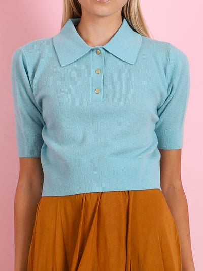 BRUSHED CASHMERE & WOOL SLIM FIT POLO