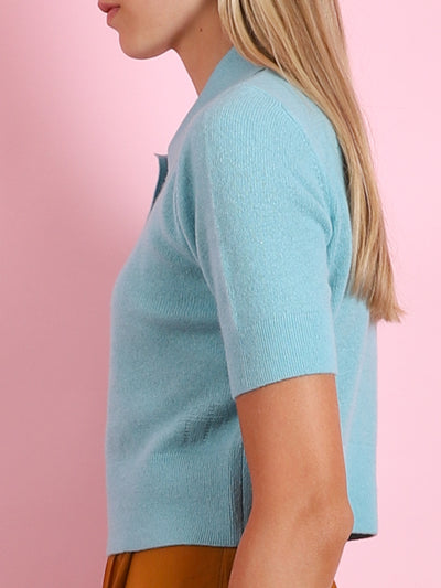 BRUSHED CASHMERE & WOOL SLIM FIT POLO