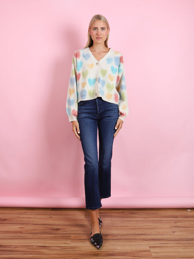 Hearts Dye Crop Cardigan