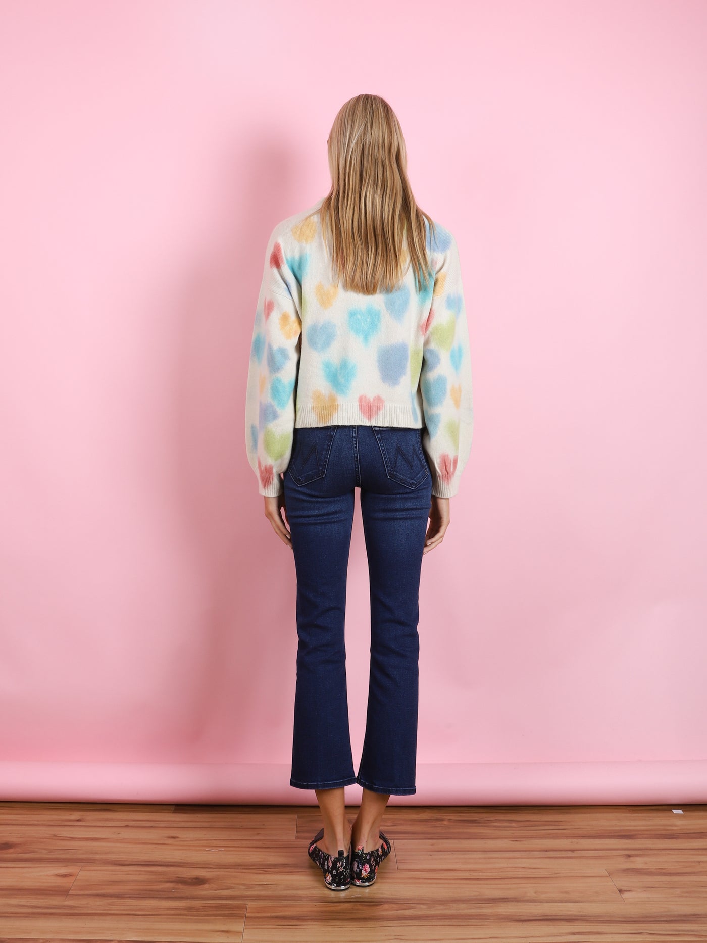 Hearts Dye Crop Cardigan