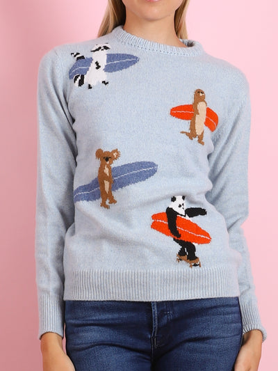 Animals Surfing Crewneck