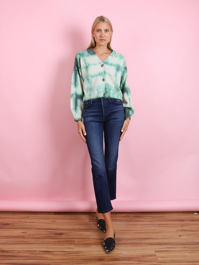 Go Go Green Dye Crop Cardigan