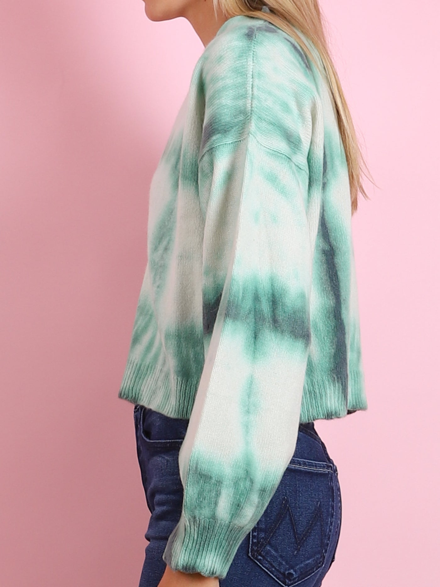 Go Go Green Dye Crop Cardigan
