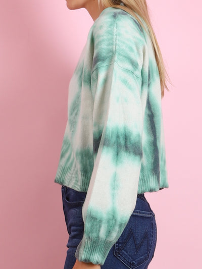 Go Go Green Dye Crop Cardigan