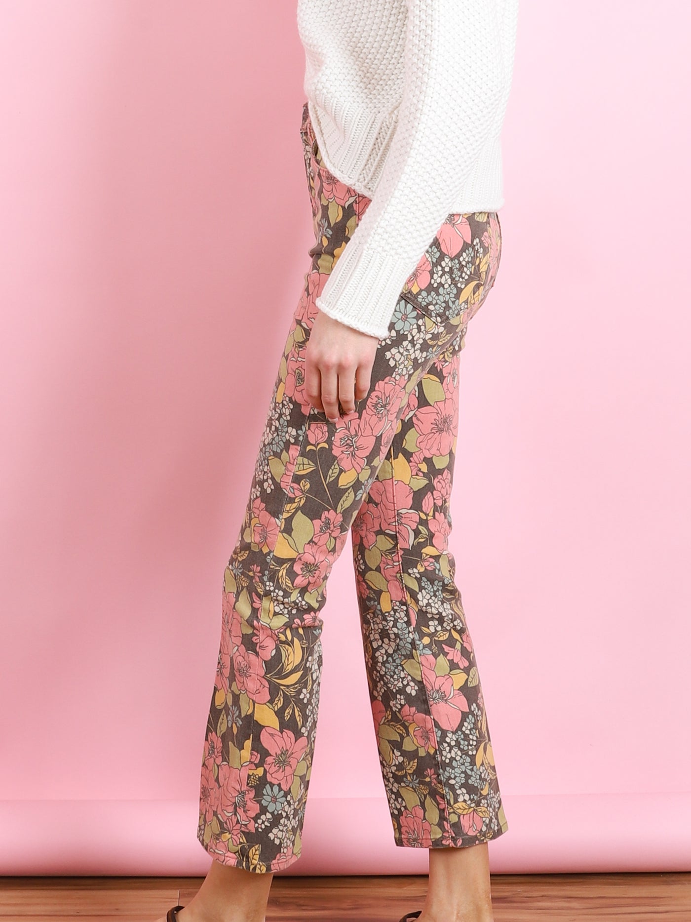 THE HUSTLER ANKLE FLORAL JEAN