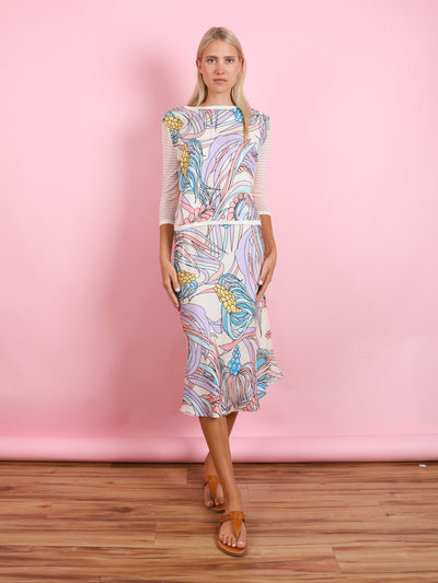 NOLA GEOMETRIC PRINT SKIRT