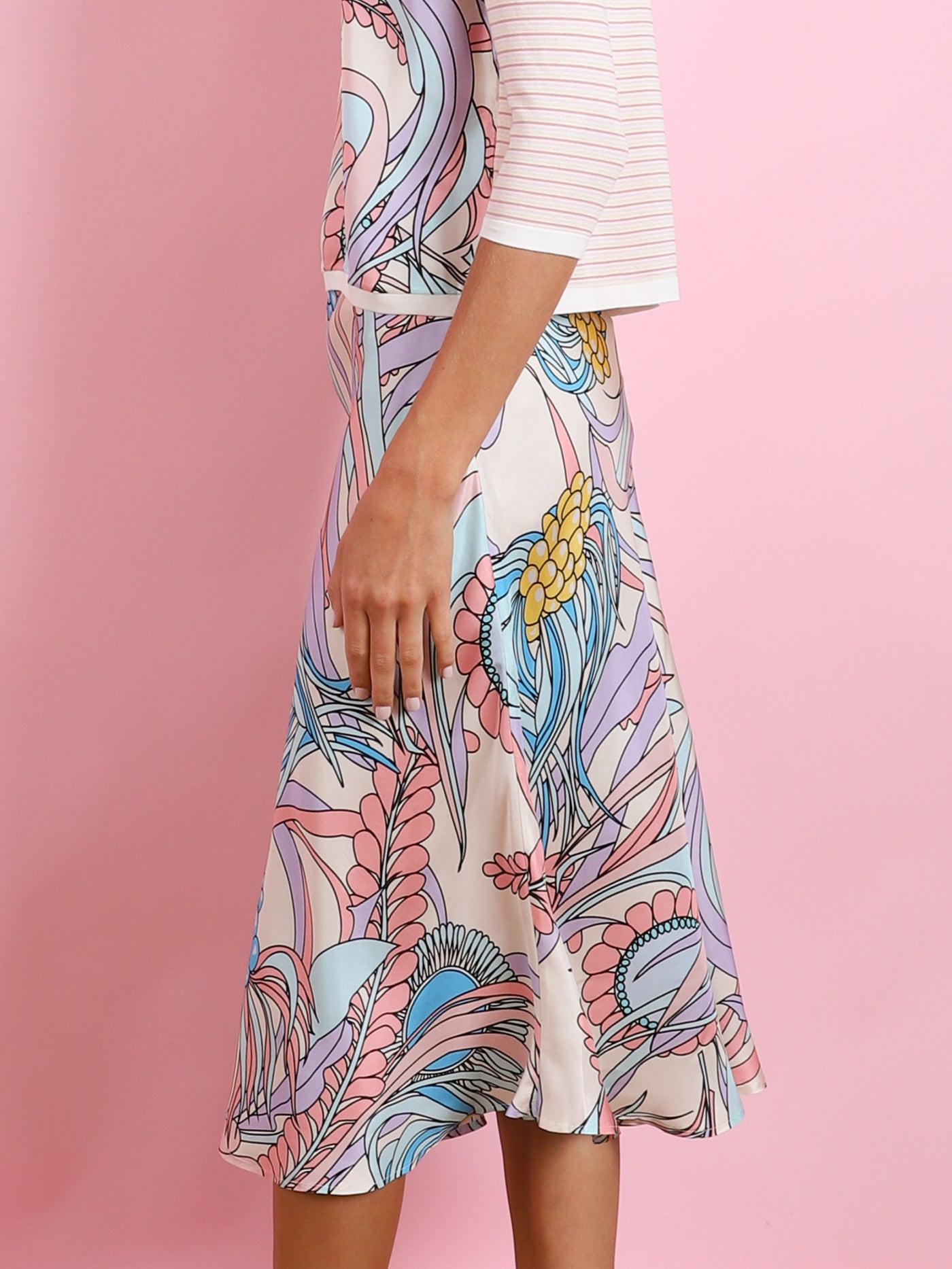 NOLA GEOMETRIC PRINT SKIRT