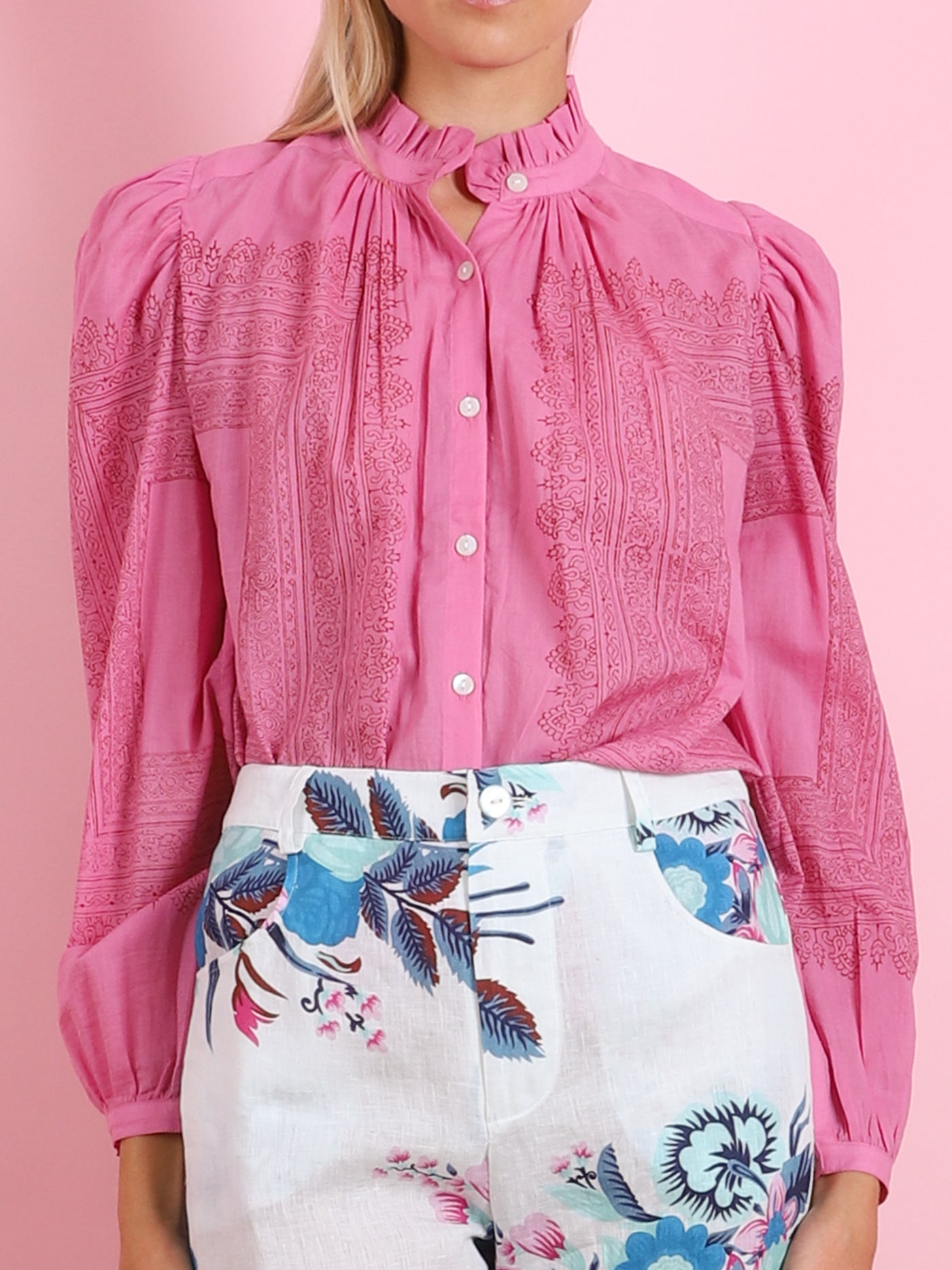 ANNABEL FUCHSIA TILE SHIRT