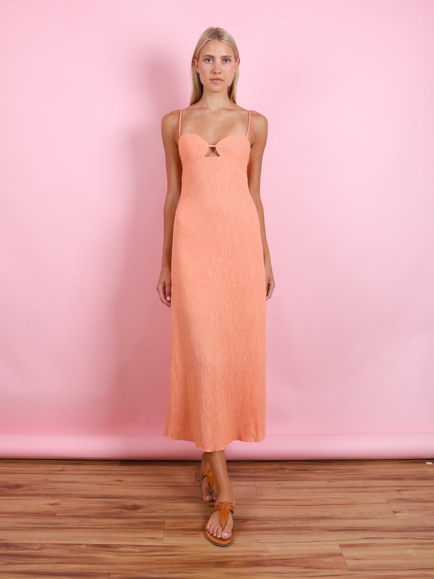 PEACH DREAM SPINNER ANKLE DRESS