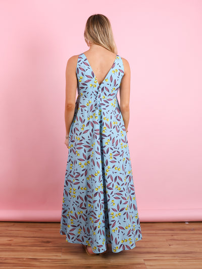 Sleeveless V-Neck Printed Dress