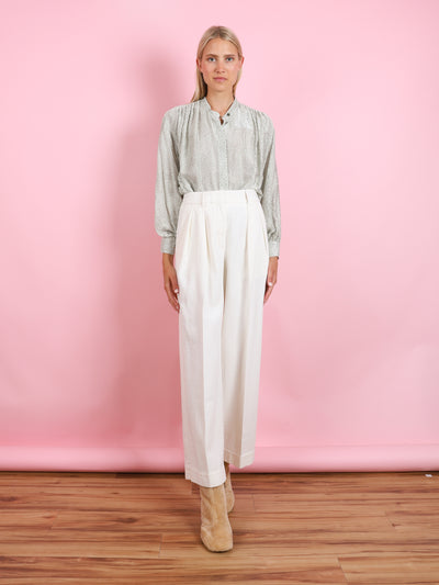 LES PETITES POIS PRINT DEVORE SATIN SHIRT