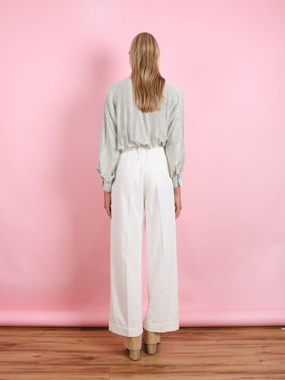 LES PETITES POIS PRINT DEVORE SATIN SHIRT