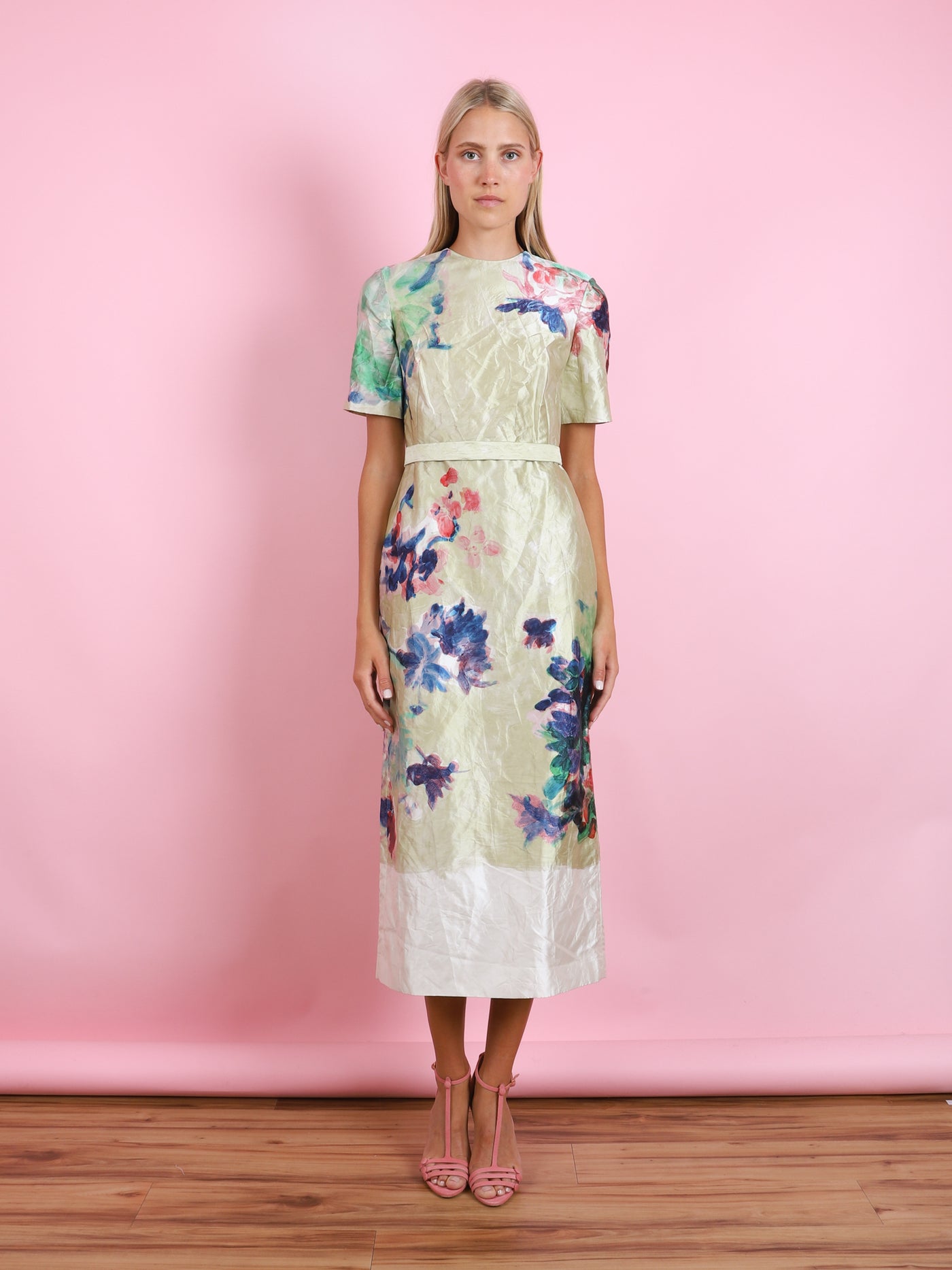 SHORT SLEEVE MIDI DRESS
