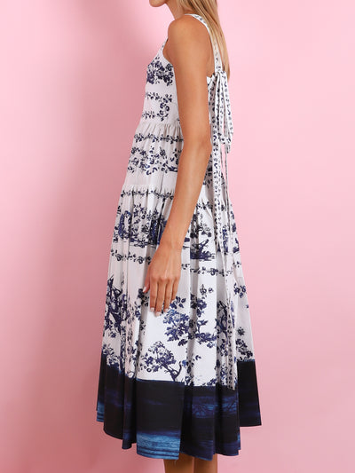 STRAPPY FIT AND FLARE MIDI DRESS