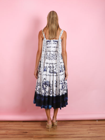 STRAPPY FIT AND FLARE MIDI DRESS
