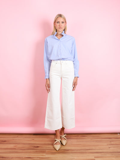 CHANA WOVEN SHIRT IN BLUE STRIPE