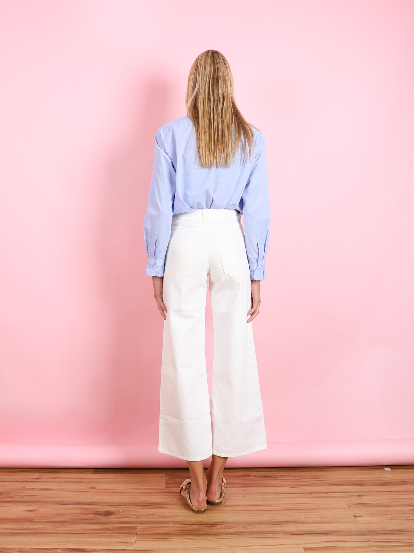 CHANA WOVEN SHIRT IN BLUE STRIPE