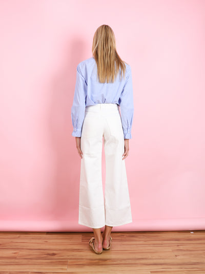 CHANA WOVEN SHIRT IN BLUE STRIPE