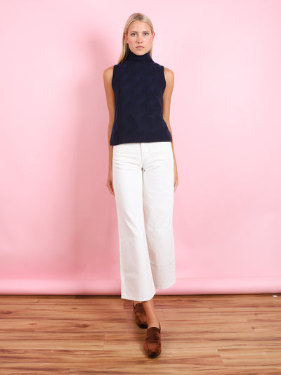 SALVIA SLEEVELESS CABLE TURTLENECK