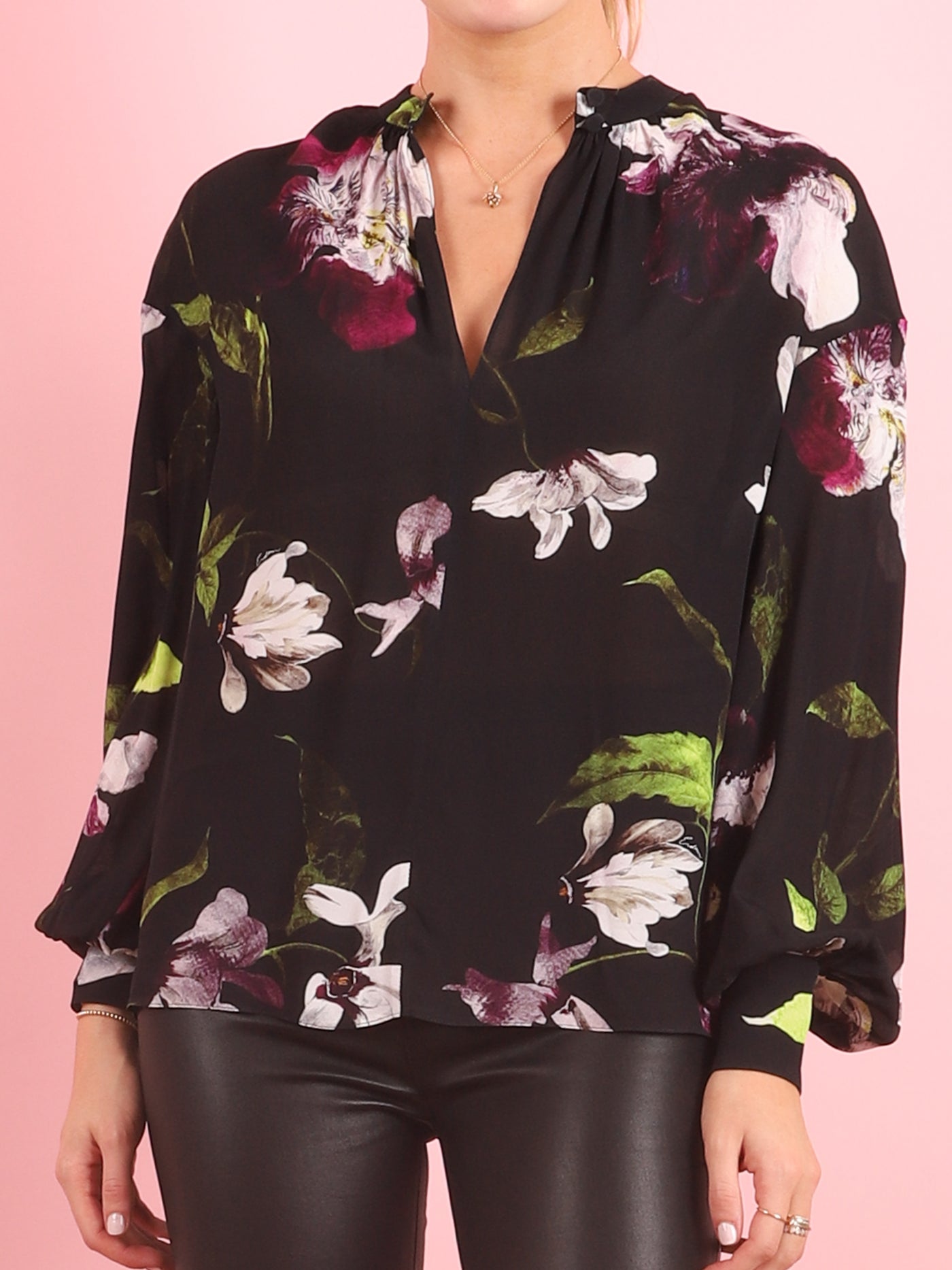 Long Sleeve Floral Blouse
