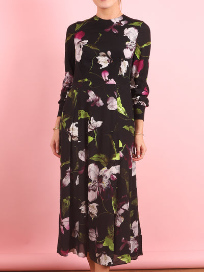 Long Sleeve Floral Midi Dress
