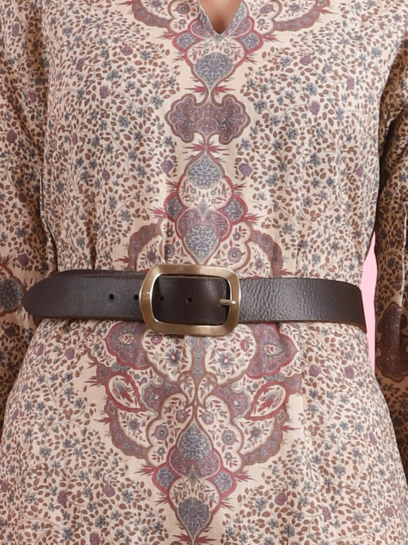Brass Buckle Leather Belt