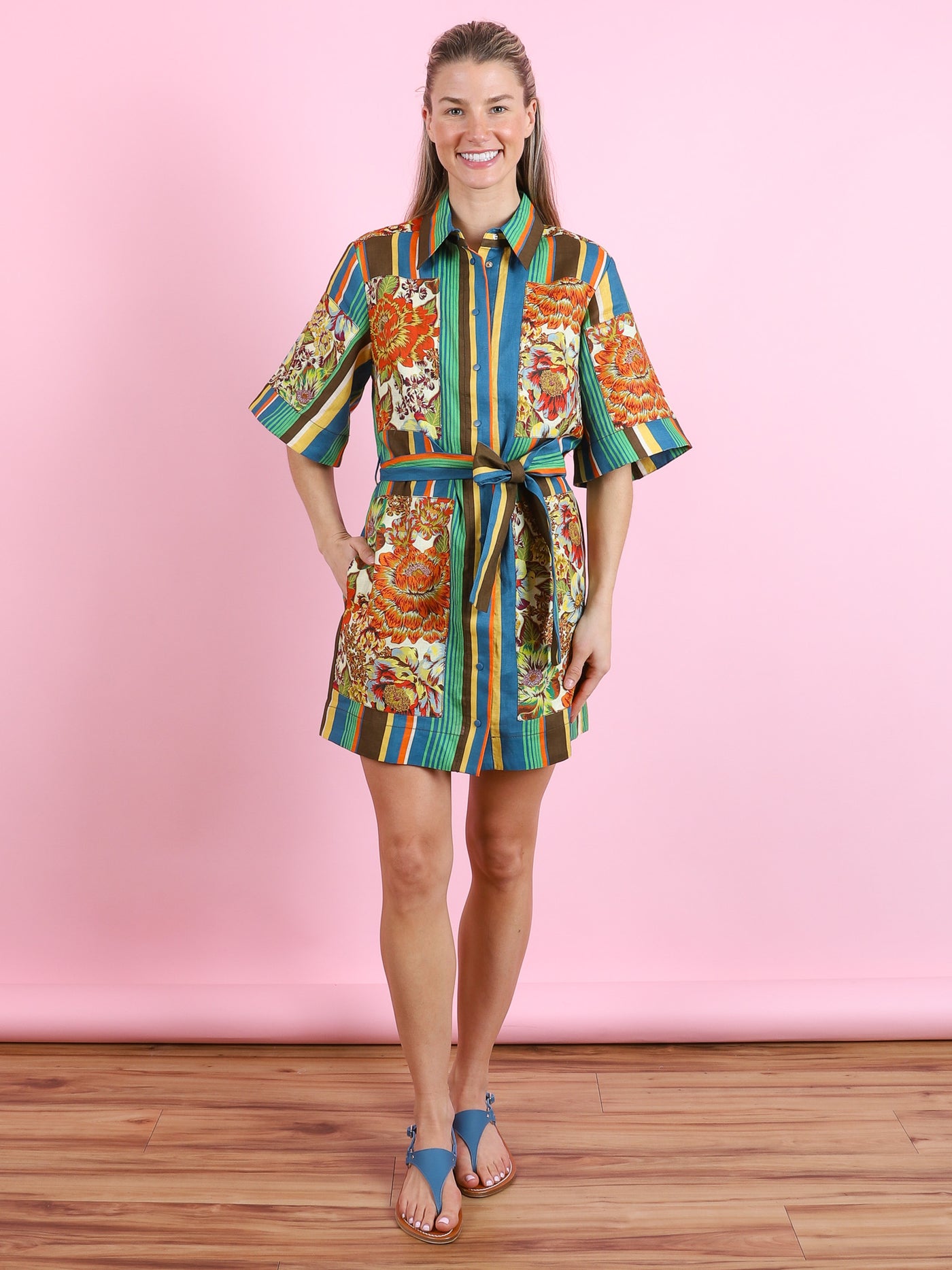 midi dress sleeves Gilda Bell Sleeve Midi Dress-WILD HYDRANGEA / 4