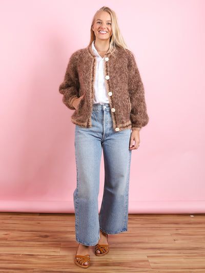 Bomber Nuage Cardigan in Beige