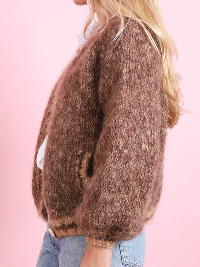 Bomber Nuage Cardigan in Beige