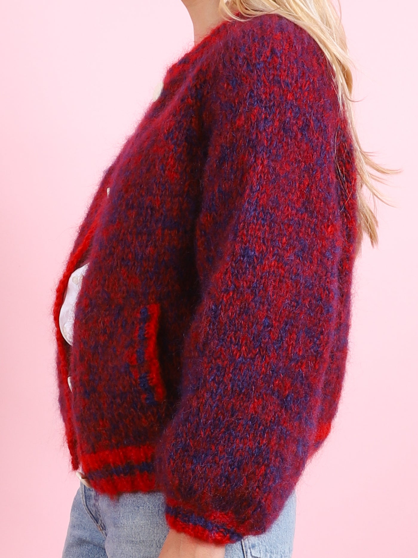 Bomber Nuage Cardigan in Rouge