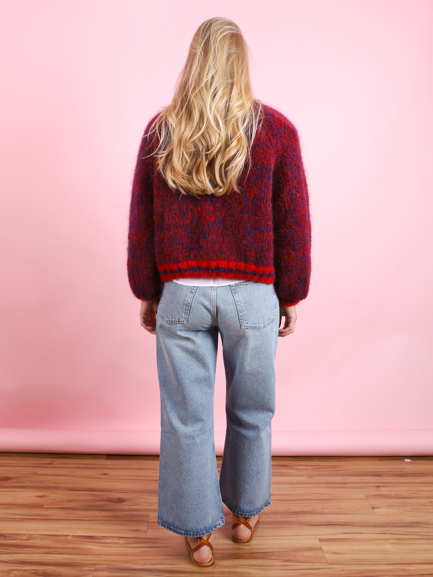 Bomber Nuage Cardigan in Rouge
