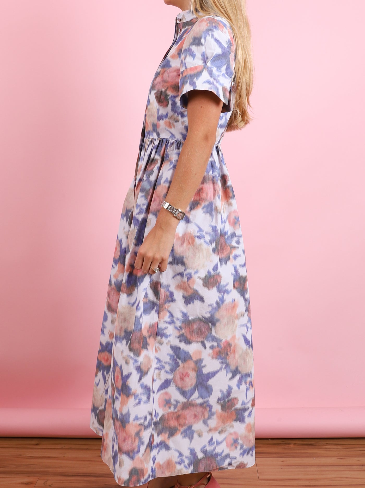 Short Sleeved Midi Dress